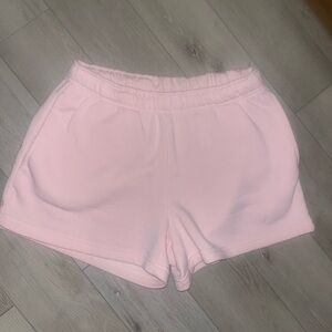Women's Pink Elastic-Waist Lounge Shorts
